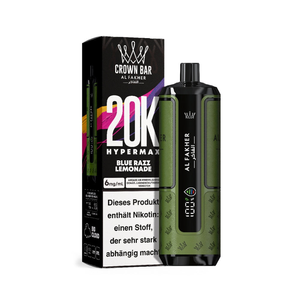 Al Fakher Crown Bar Hypermax 20K 20.000 Zge Power Vape | Easy2Vape Al Fakher Crown Bar Hypermax 20K 20.000 Zge Power Vape | Easy2Vape