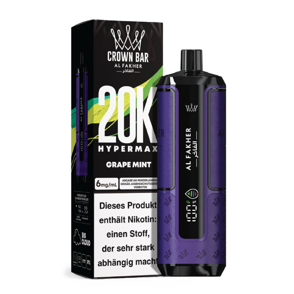Al Fakher Crown Bar Hypermax 20K Vape – grape mint