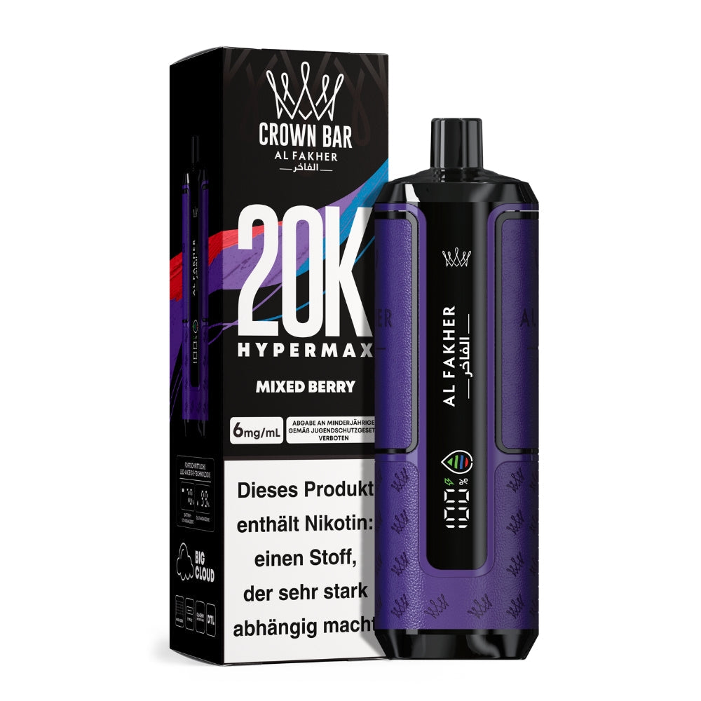 Al Fakher Crown Bar Hypermax 20K Vape – mixed berry